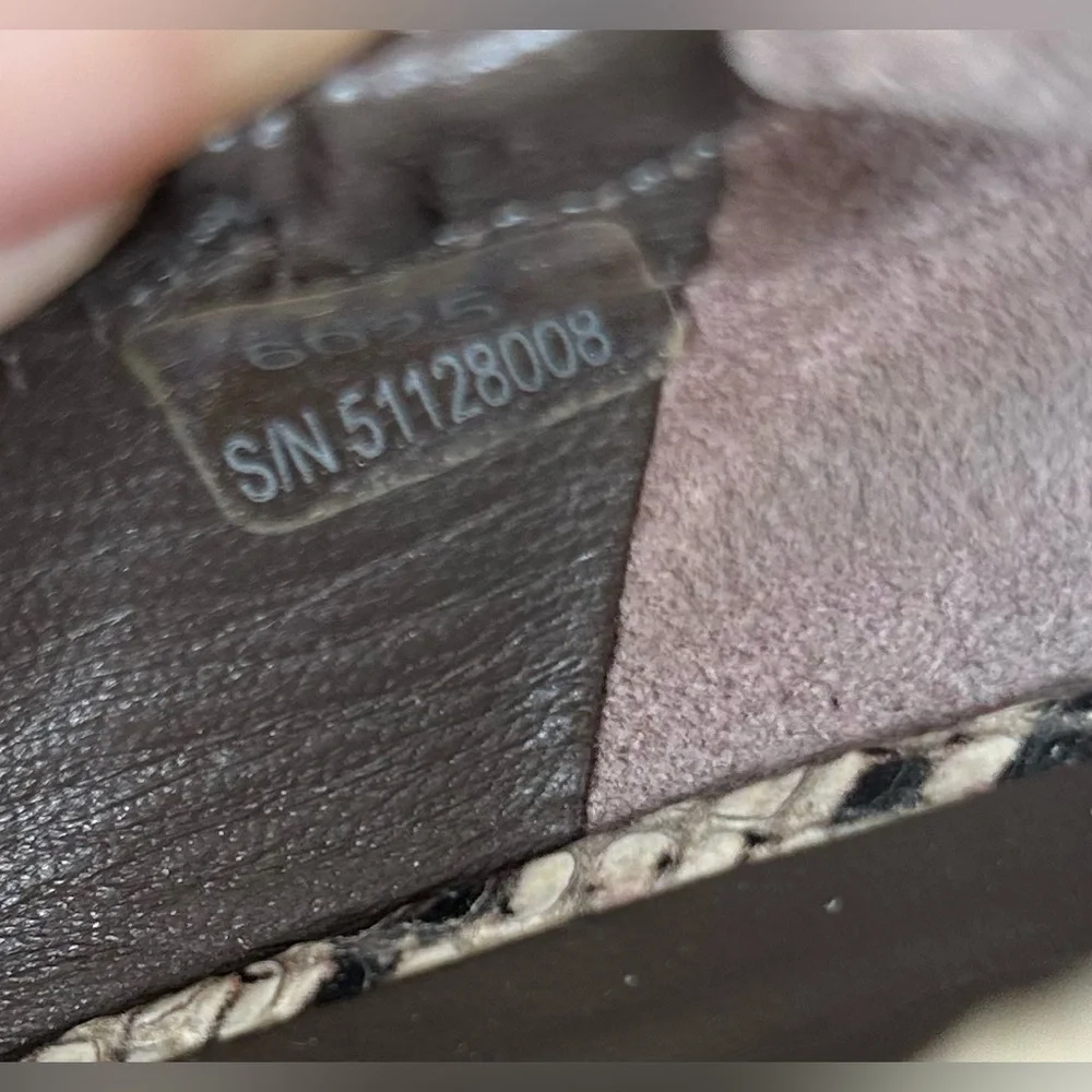 Tory Burch Reva Snakeskin Flats Ballet Beige Brown Gold Logo Size 7.5 - Picture 15 of 16